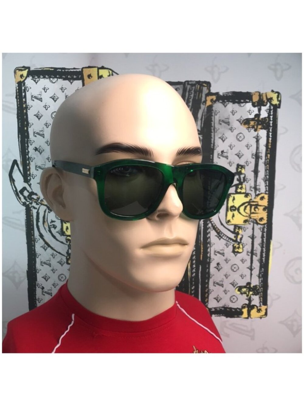 Gucci GG1316S 004 Sunglasses Transparent Green with Lenses New